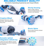 Fosgoit Coche de acrobacias RC con detección de gestos, juguetes para niños, Azul-blanco