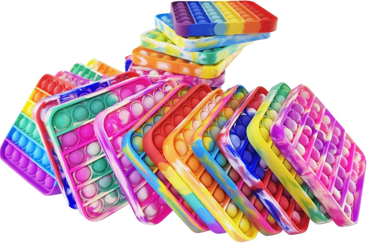 24 piezas de juguetes antiestrés de burbujas para recuerdos de fiesta, alivio del estrés y la presión, juguetes para niños, niños pequeños a granel para Navidad, San Valentín, regalos de cumpleaños y
