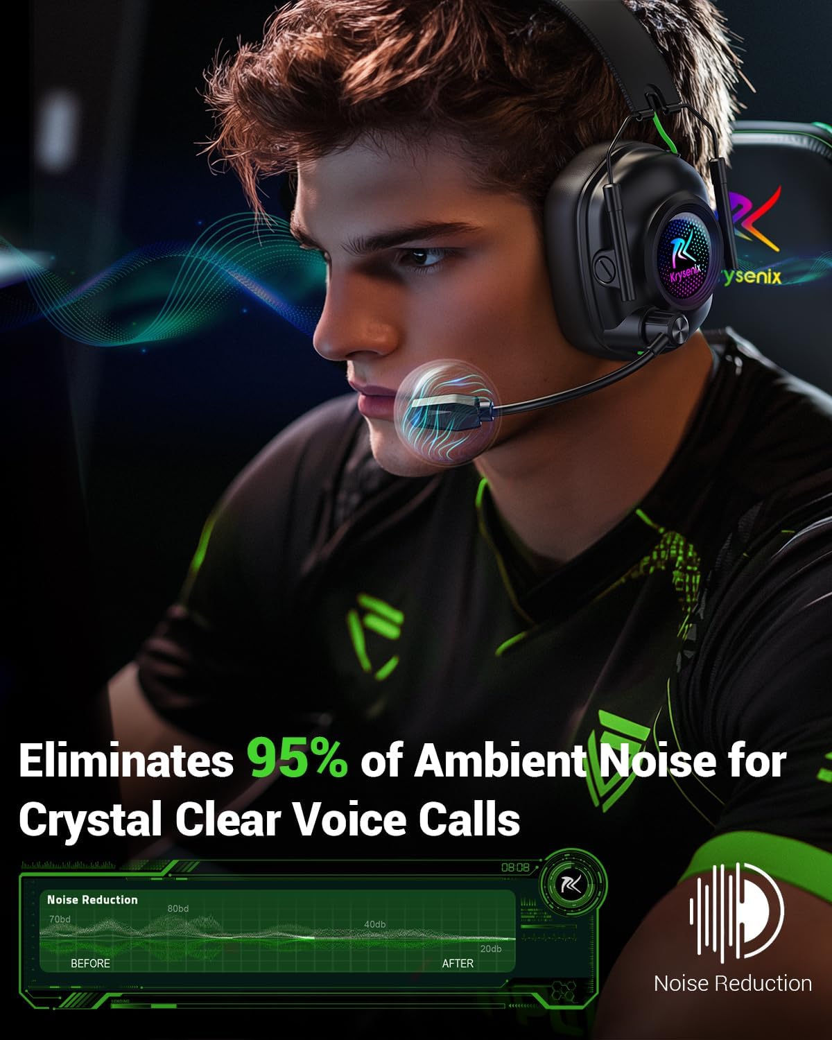 Auriculares inalámbricos para juegos con micrófono para PS5, PS4 y PC