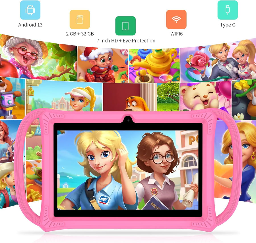 PRITOM Tabletas para niños de 7 pulgadas, 32 GB, tableta para niños...