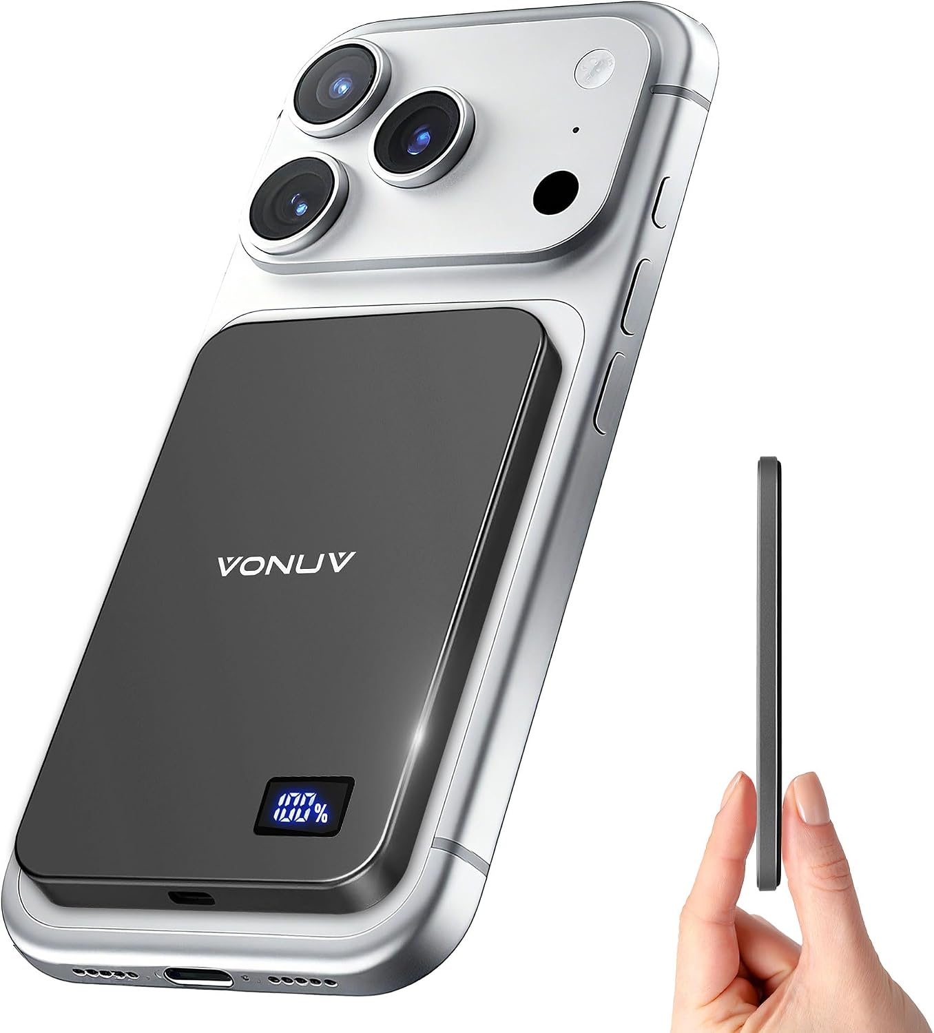 VONUV Cargador portátil magnético de 5000 mAh, cargador portátil in...