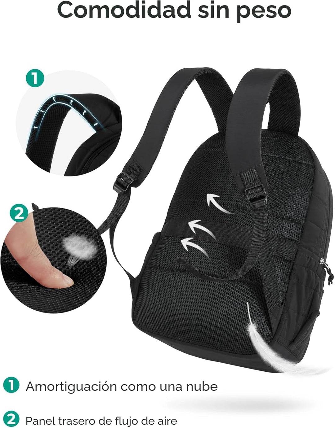 BAGSMART Mochila universitaria para laptop, mochila de viaje para m...