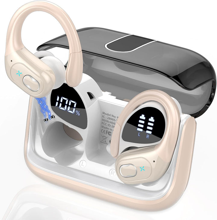 Aptkdoe - Auriculares inalámbricos 75 horas Bluetooth 5.4 deportivo...