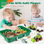 FRUSE Juguetes sensoriales de granja con kit de arena y tractor para niños