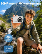 MOMILLA Cámara para niños con funda impermeable, cámara digital 4K Vlogging