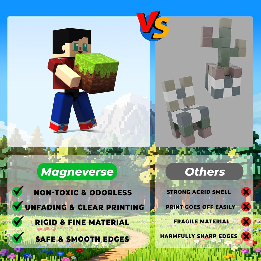 Magneverse Juego de 20 Piezas de Figuras de Acción Magnéticas - Blo...