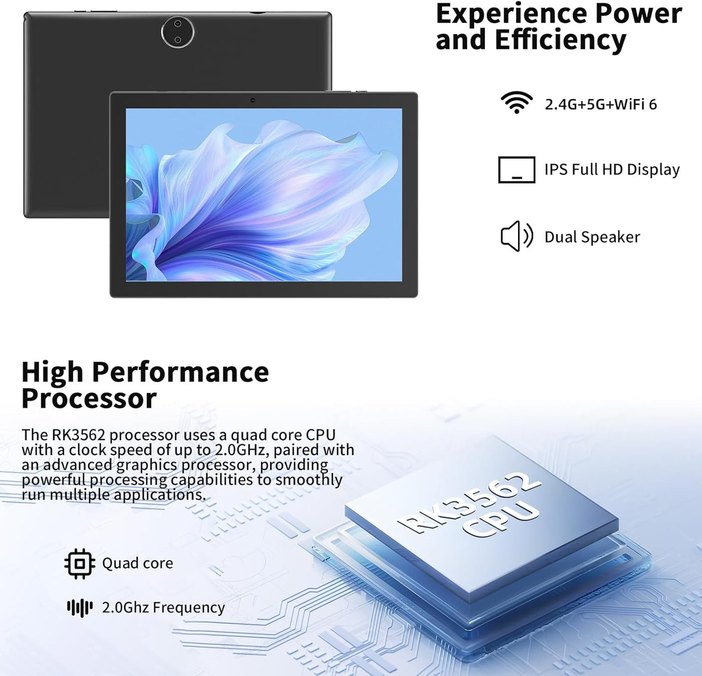 Android 15 Tablets 10 pulgadas, 2 en 1 Tablet con funda para teclad...
