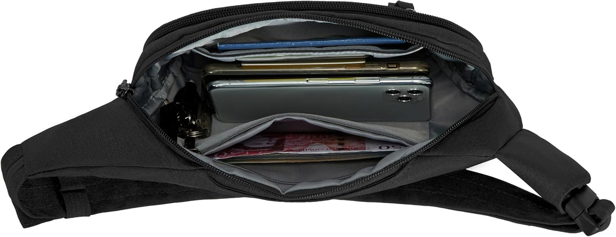 Travelon Riñonera antirrobo Metro, Negro, Talla única