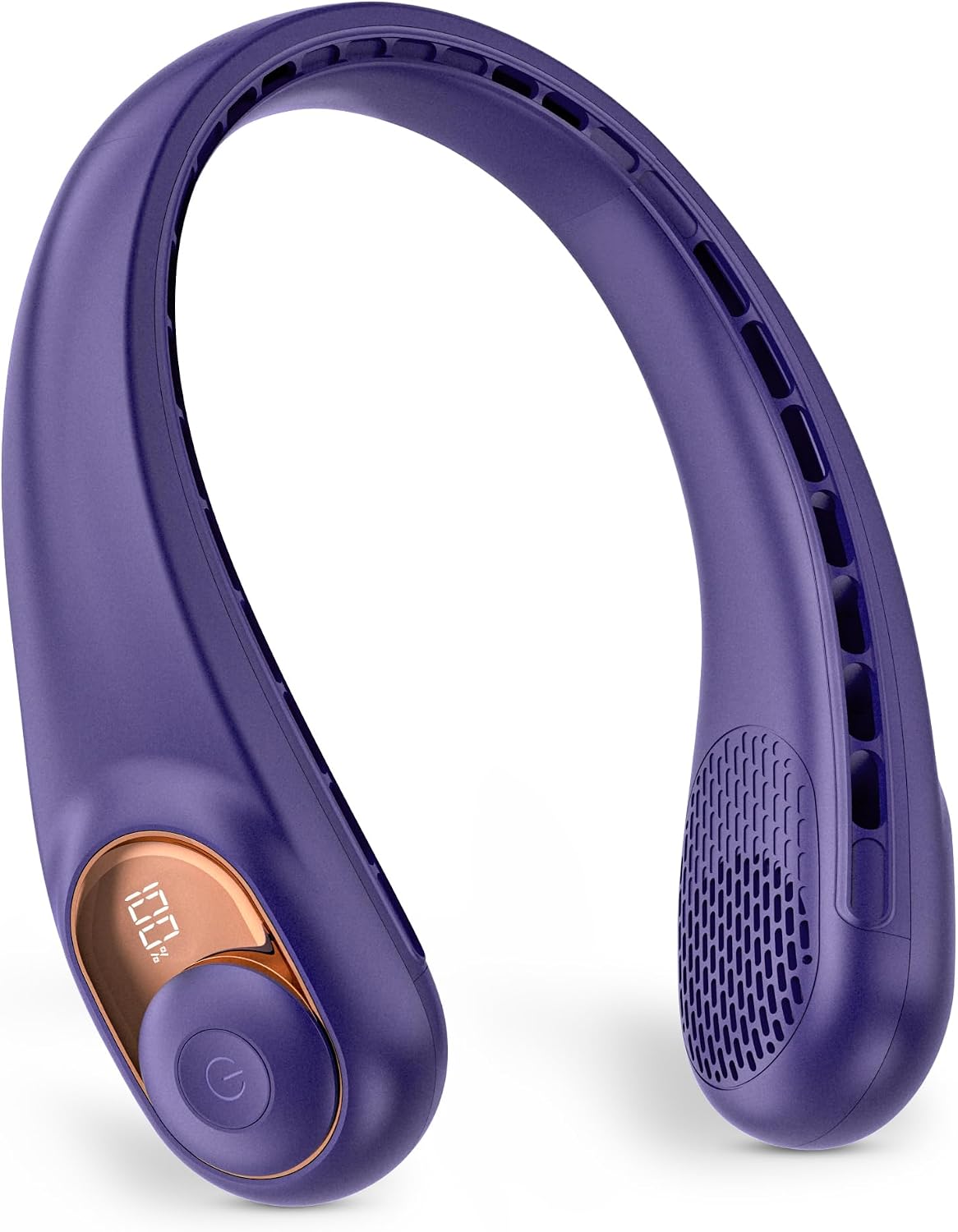 TUNISE Ventilador de cuello, ventilador personal con pantalla LED, recargable USB-C, batería de 4000 mAh, ajuste de 3 velocidades y funcionamiento silencioso, perfecto para el hogar, viajes, deportes