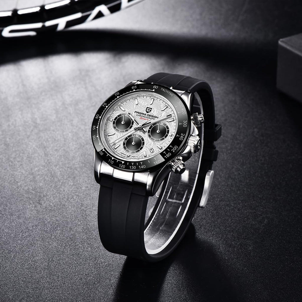 Reloj para hombre Pagani Design de cuarzo, estilo simple, cronógrafo de alta precisión, resistente al agua, bisel cerámico, cadena de acero inoxidable
