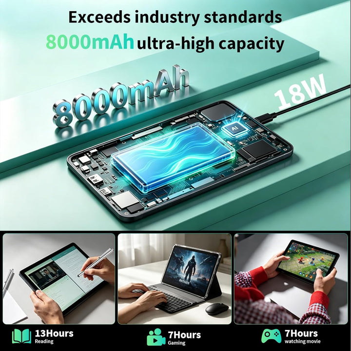 Tablet Android 2026 con teclado, tableta Android 16 de 10 pulgadas,...