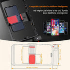 Zeadio Kit de aparejo de video para teléfono inteligente todo en uno, plataforma de jaula de teléfono variable con luz de video RGB, micrófono de escopeta, estabilizador de video universal para iPhone/Android, cinematografía, vlogging, YouTube, TikTok