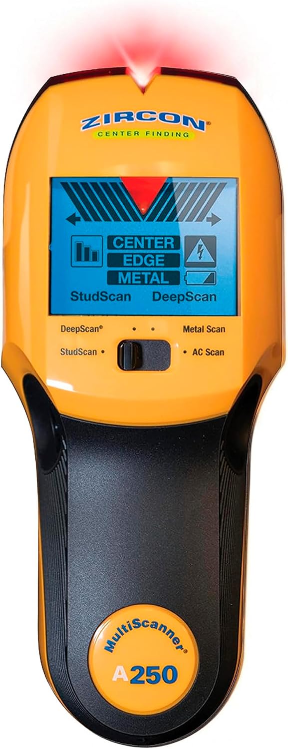 Zircon® MultiScanner™ A250 Buscador de pernos para detección de madera, metales y cables vivos