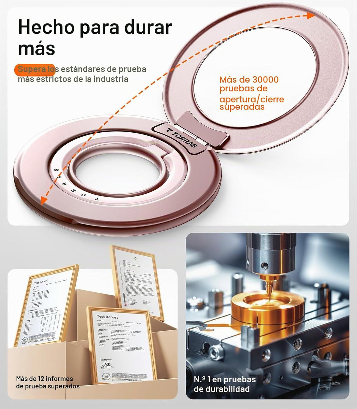 TORRAS Soporte magnético para teléfono 2025, diseño de rosa polvoriento