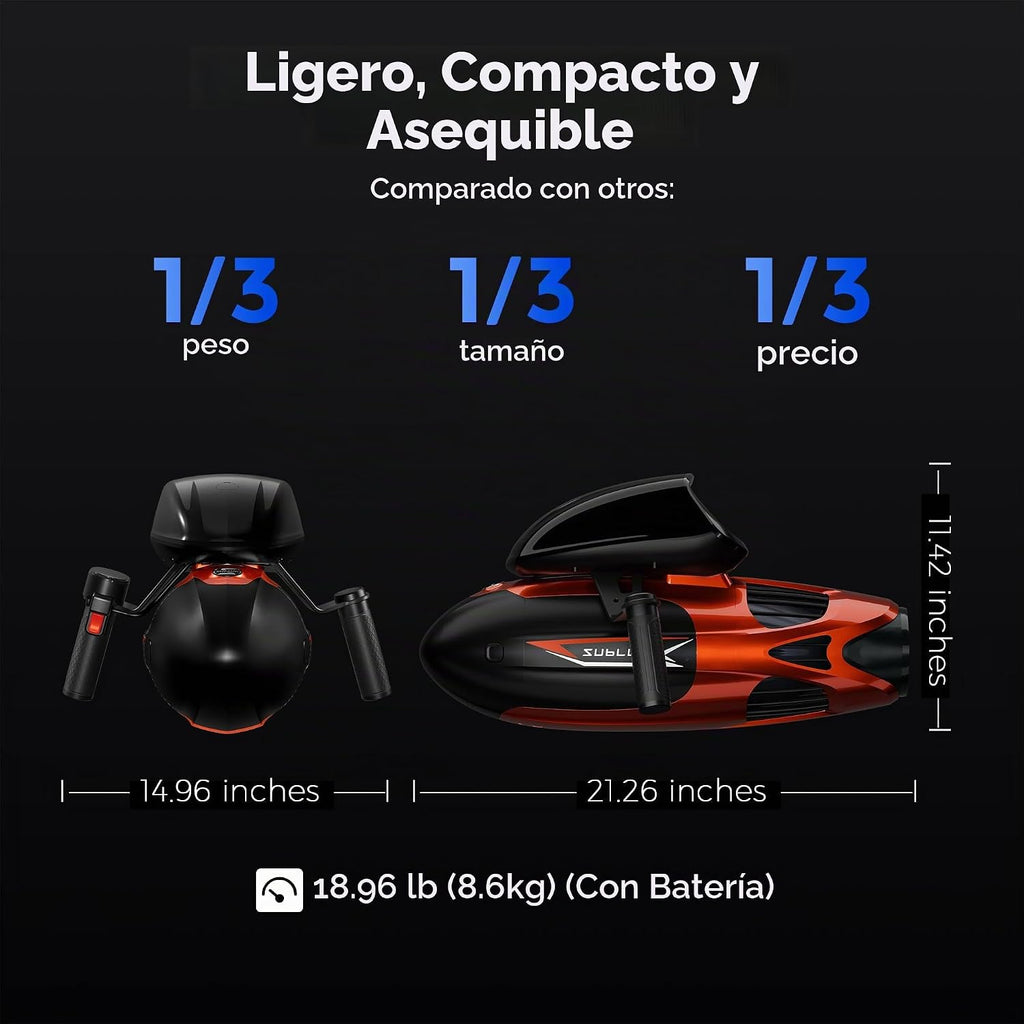 sublue Vapor Pump-Jet Underwater Scooter 3 Gear Speed 60 Minutes 10km/h 21kgf para Free Diving Scuba Diving Snorkeling