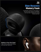 Puntas de espuma viscoelástica de reemplazo para AirPods Pro 3 (5 tamaños) - Negro