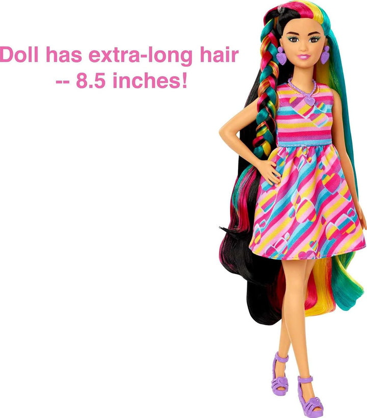 Barbie Muñeca Totally Hair, temática de corazón con cabello de fant...