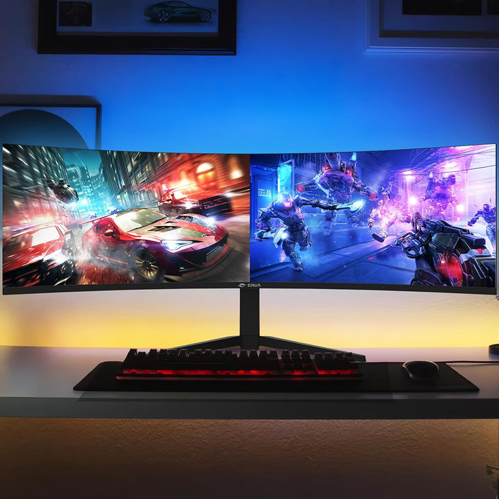 CRUA Monitor para juegos curvado ultraancho DQHD de 49" de 240H...