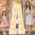 Letras iluminadas de marquesina de 4 pies, letras de marquesina de 4 pies de alto, mosaico gigante iluminado, regalo para fiestas de cumpleaños, bodas, baby shower, letras grandes A