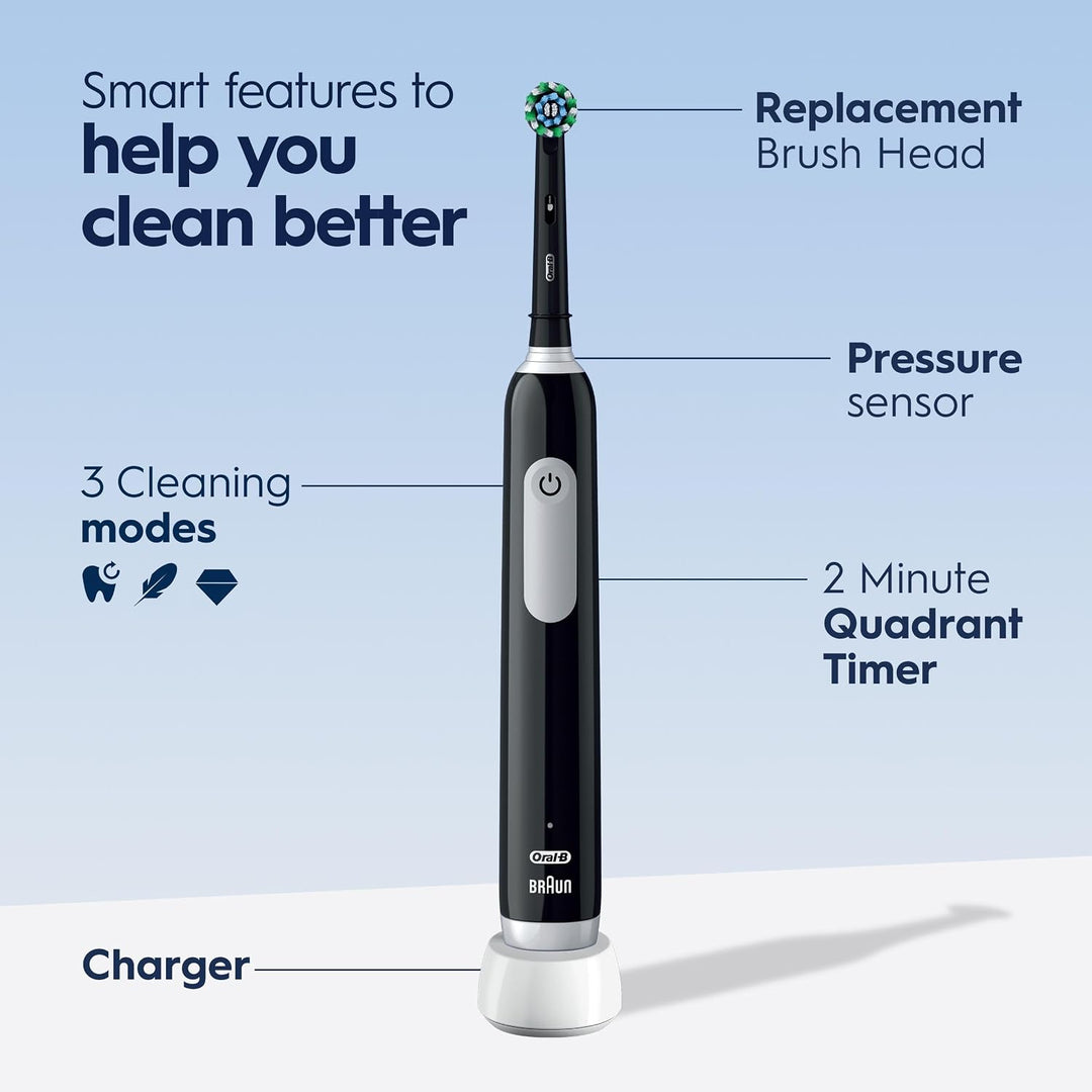 Oral-B Cepillo de dientes eléctrico recargable Pro 1000, color negro