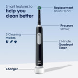 Oral-B Cepillo de dientes eléctrico recargable Pro 1000, color negro