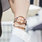 OLEVS Relojes para Mujer Elegante Rosado Oro Cadenita pequeña Pulsera de dama Reloj