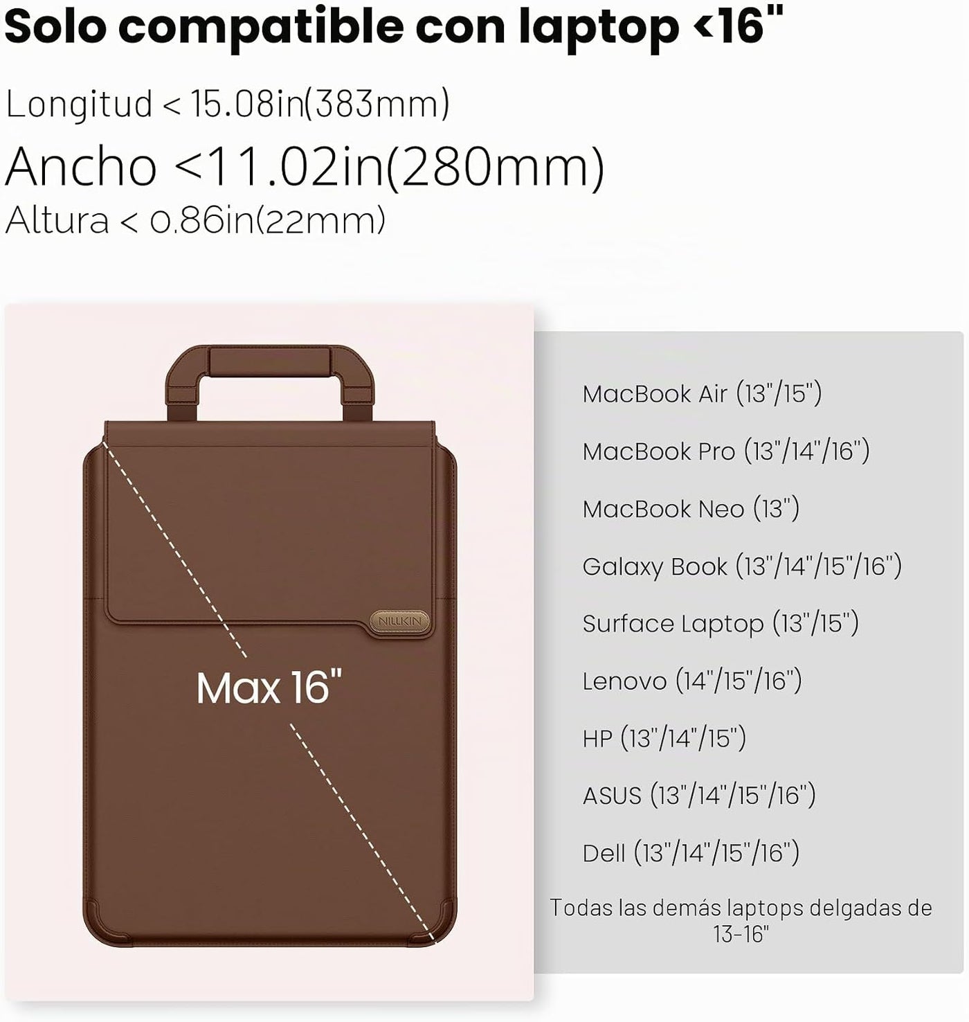 Nillkin Funda para laptop de 16 pulgadas con asa (4 en 1), 2 modos...
