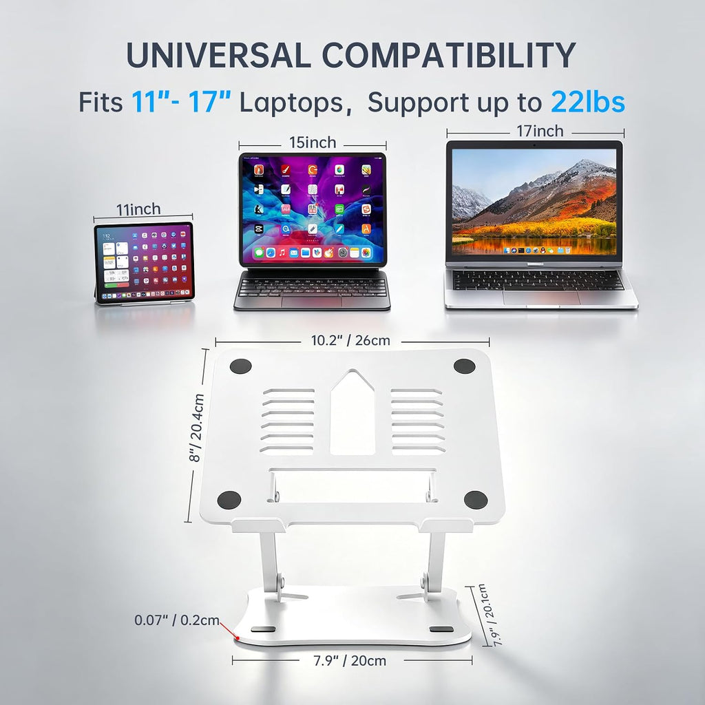 Afaloona Soporte de aluminio para computadora portátil, elevador ajustable