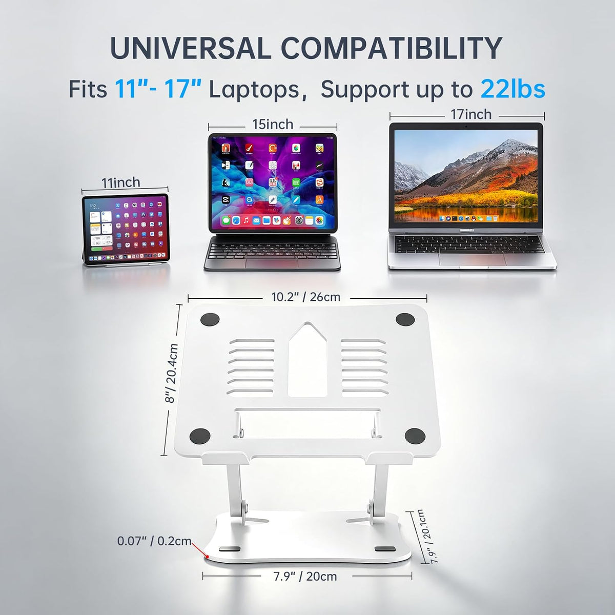 Afaloona Soporte de aluminio para computadora portátil, elevador ajustable