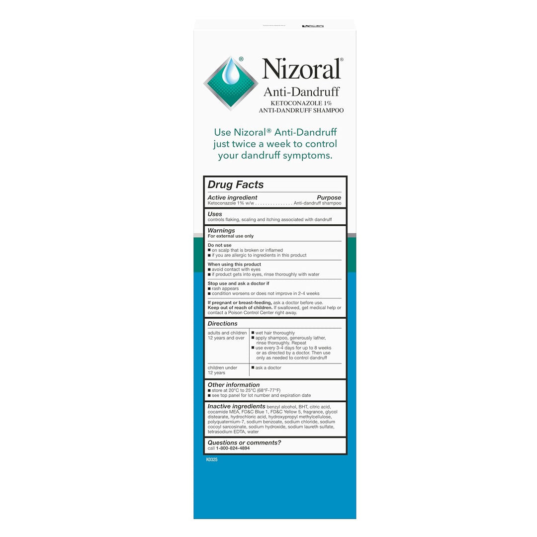 Nizoral Champú anticaspa con 1% de ketoconazol, 14 onzas líquidas,...