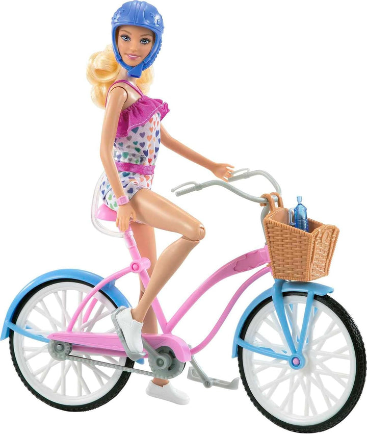 Muñeca Barbie y juego de bicicleta con muñeca (11.5 pulgadas, rubia...