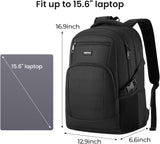 YAMTION Mochila negra para hombres y mujeres, mochila para laptop c...