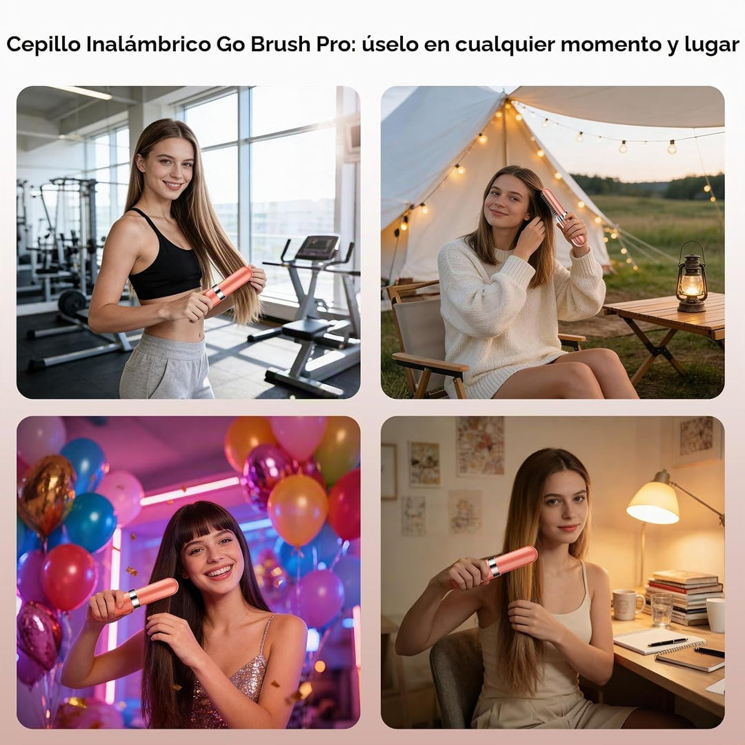 Cepillo alisador de pelo inalámbrico Go Brush Pro actualizado iónic...