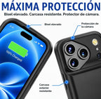 Alpatronix Funda de batería para iPhone 16 Pro, funda protectora delgada y portátil para cargador extendido, carga rápida de 15 W, alta capacidad con funda de carga inalámbrica (BX16Pro), color negro