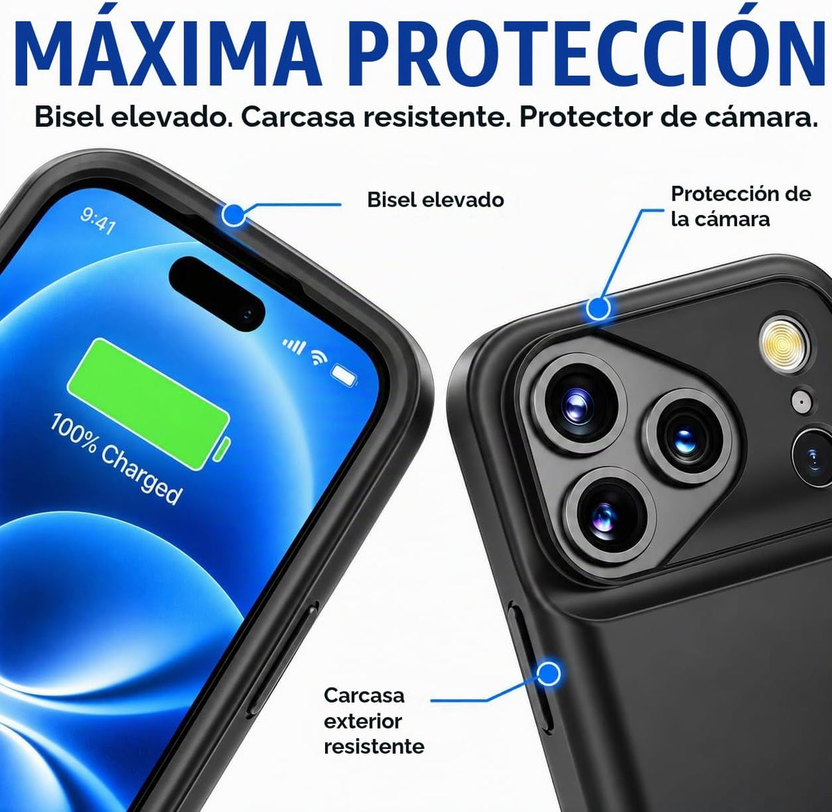 Alpatronix Funda de batería para iPhone 16 Pro, funda protectora delgada y portátil para cargador extendido, carga rápida de 15 W, alta capacidad con funda de carga inalámbrica (BX16Pro), color negro