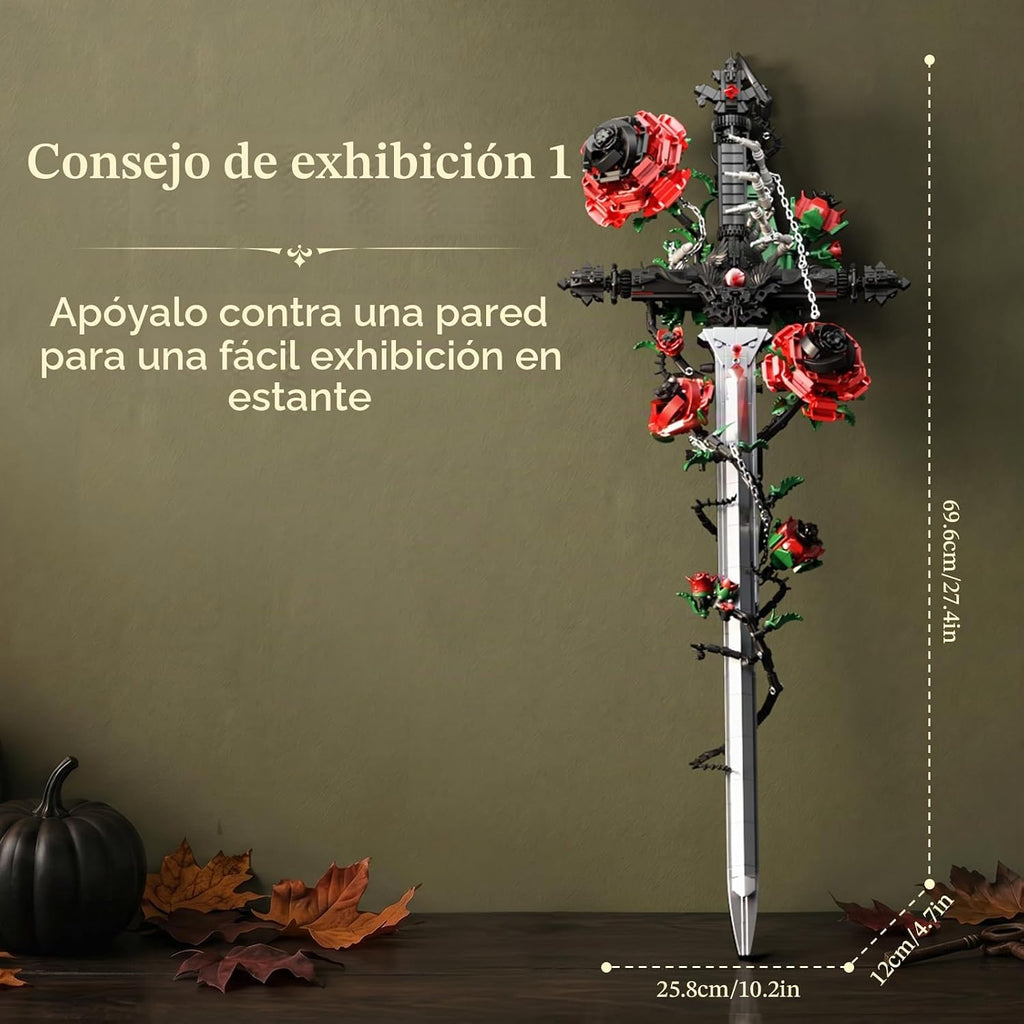 Juego de bloques de construcción de espada gótica para adultos, arte de
