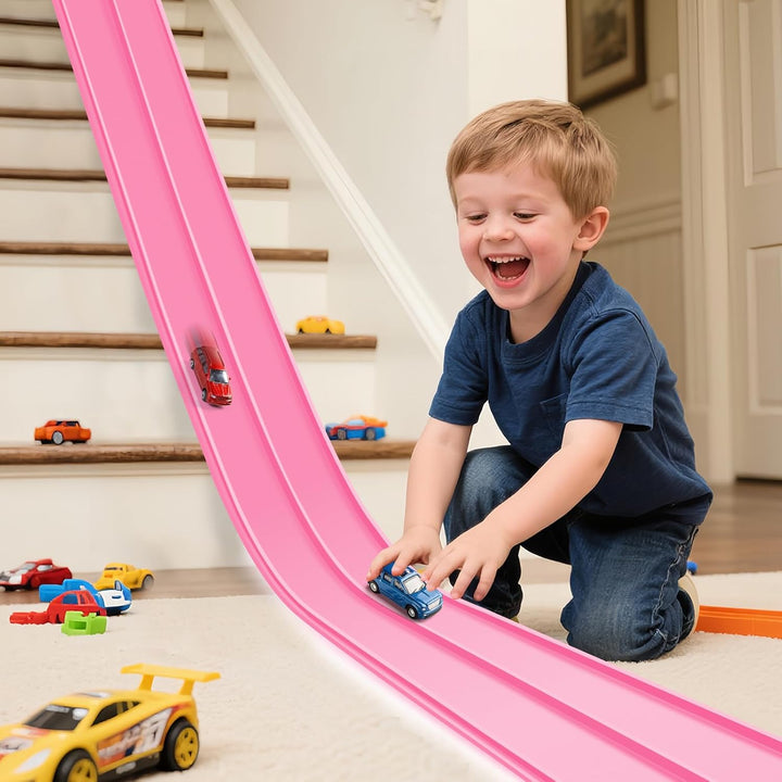 Pista de carreras flexible para niños de 3 años en adelante, pista...