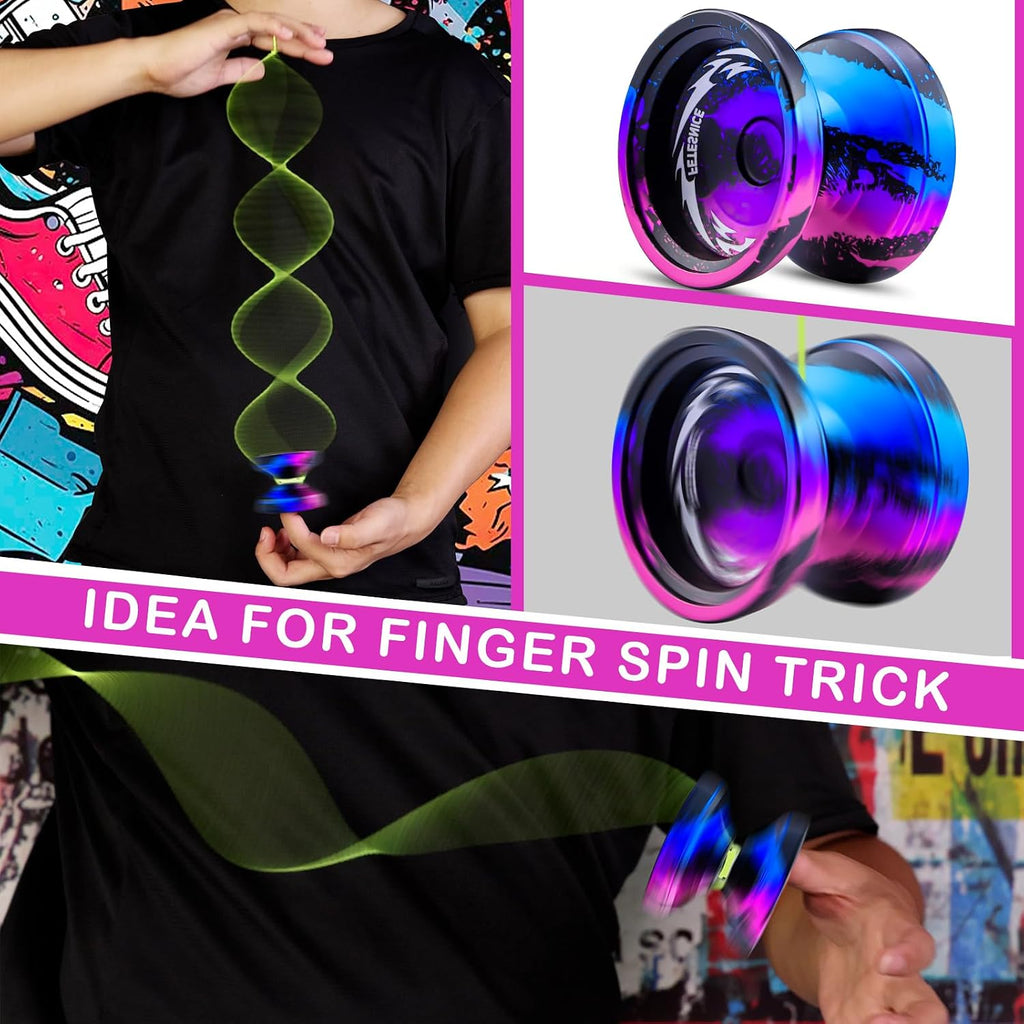 FS23 Finger Spin Yoyo - Yoyo profesional de trucos de metal para niños