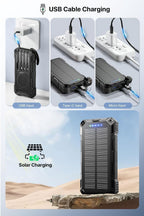 jskei Power Bank - Cargador portátil solar de 49800 mAh, carga inal...