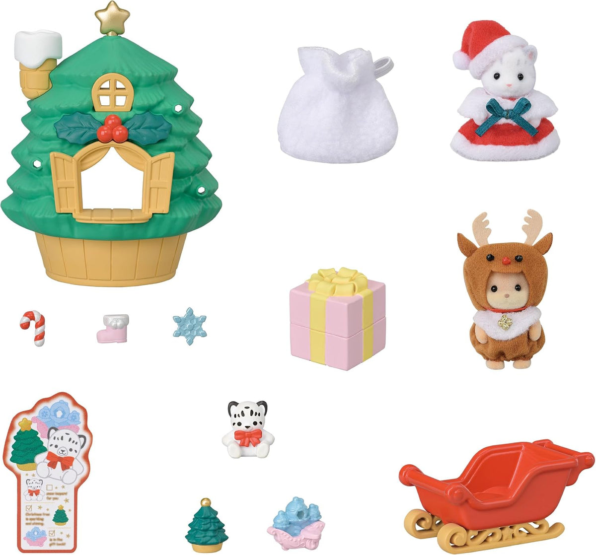 Sylvanian Families - 5822 Casa del árbol de Navidad de Papá Noel bebé - Juegos de casa de muñecas