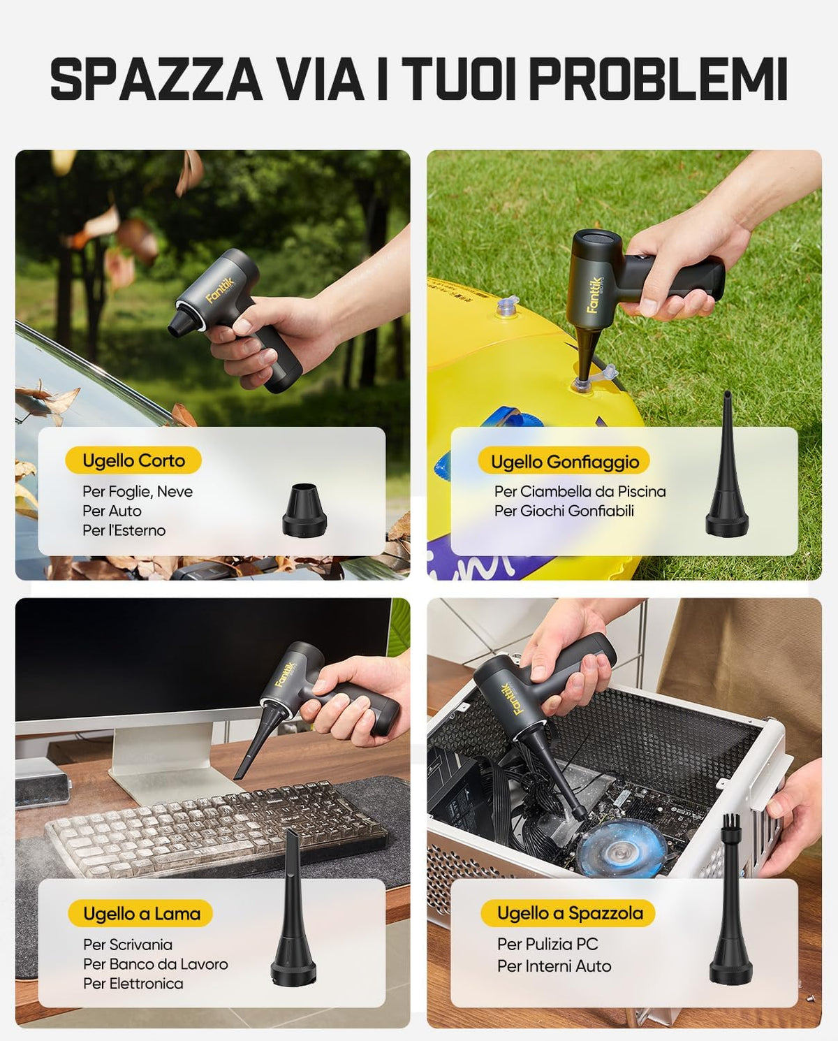 Fanttik B10 Pro Soplador de Aire Eléctrico (Gris)