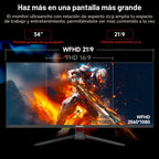 Monitor de juego Gawfolk de 34 pulgadas IPS 120Hz, pantalla ultra a...