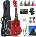 Ukelele soprano para niños, kit de ukelele de madera hawaiana de 21