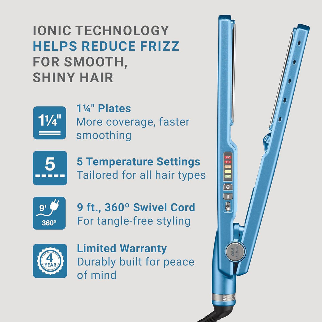 BaBylissPRO 1 1\/4" Digital Ionic Flat Iron, Hair Straightener,...