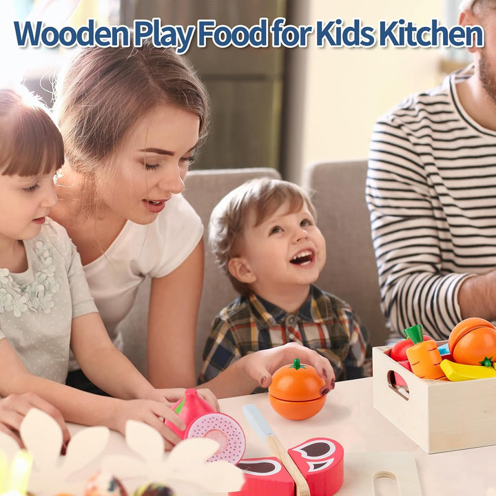 Juegos de comida de juego de madera para niños, accesorios de cocin...