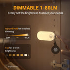 Luz Nocturna Recargable con Sensor de Movimiento, Funciona con Pilas de 1500mAh, Luz LED Adhesiva para Armario, Luminosidad Ajustable de 1-80LM para Baño, Cocina, Escaleras, Pasillo, 3 Paquetes