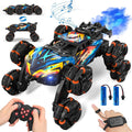 8WD - Coche de acrobacias de carretera con detección de gestos, autos de control remoto con luz LED, música y aerosol, juguetes de automóvil a control remoto de deriva regalos para niños y niñas de 6 a 12 años