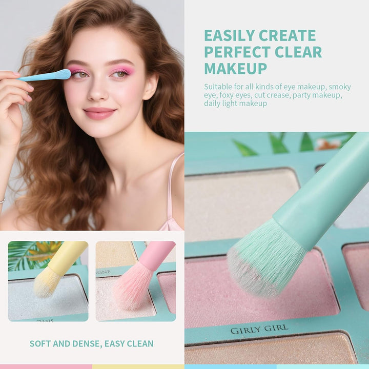 Docolor Juego de 17 brochas de maquillaje coloridas de alta calidad...