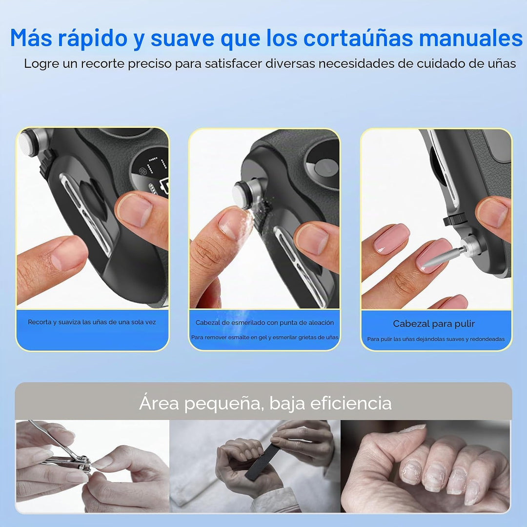 Yionkin Cortaúñas eléctrico, 3 en 1 con cabezales intercambiables,...