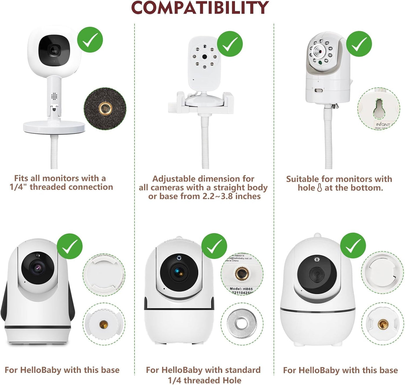 Soporte de suelo para monitor de bebé compatible con HelloBaby, Nan...